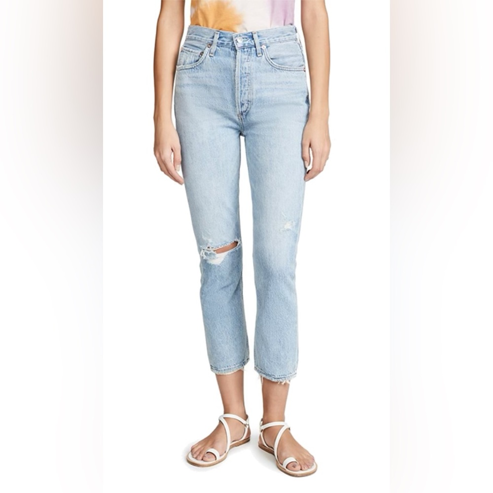 Agolde Riley High Rise Straight Crop Jeans - Picture 2 of 5
